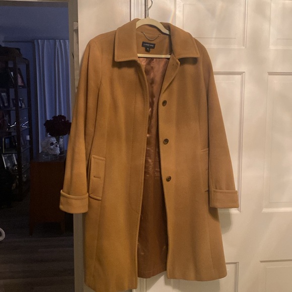 Lands’ End khaki wool coat - Picture 2 of 8